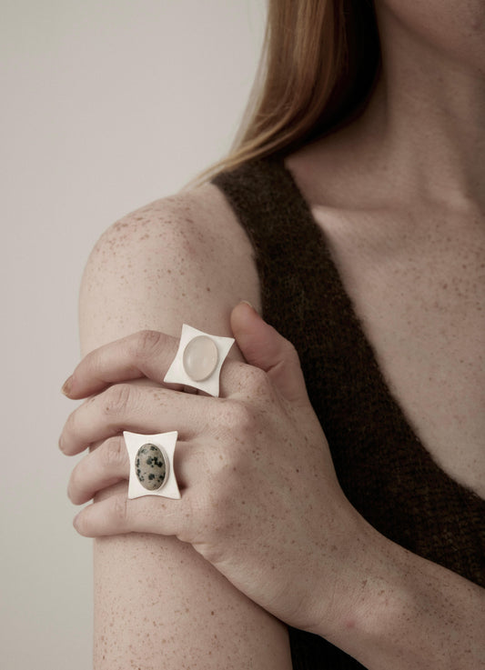 Adjustable Agate Statement Ring