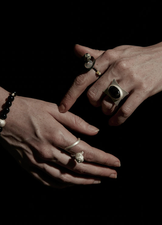 Adjustable Agate Statement Ring