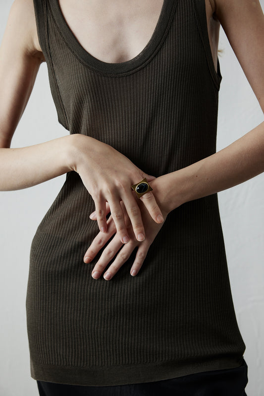 Black Agate Statement Ring