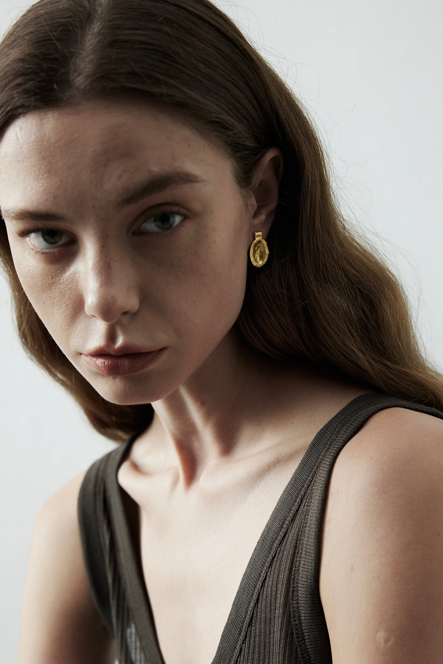 Oval Gold Vermeil Stud Earrings
