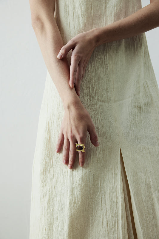 Brown Agate Statement Ring