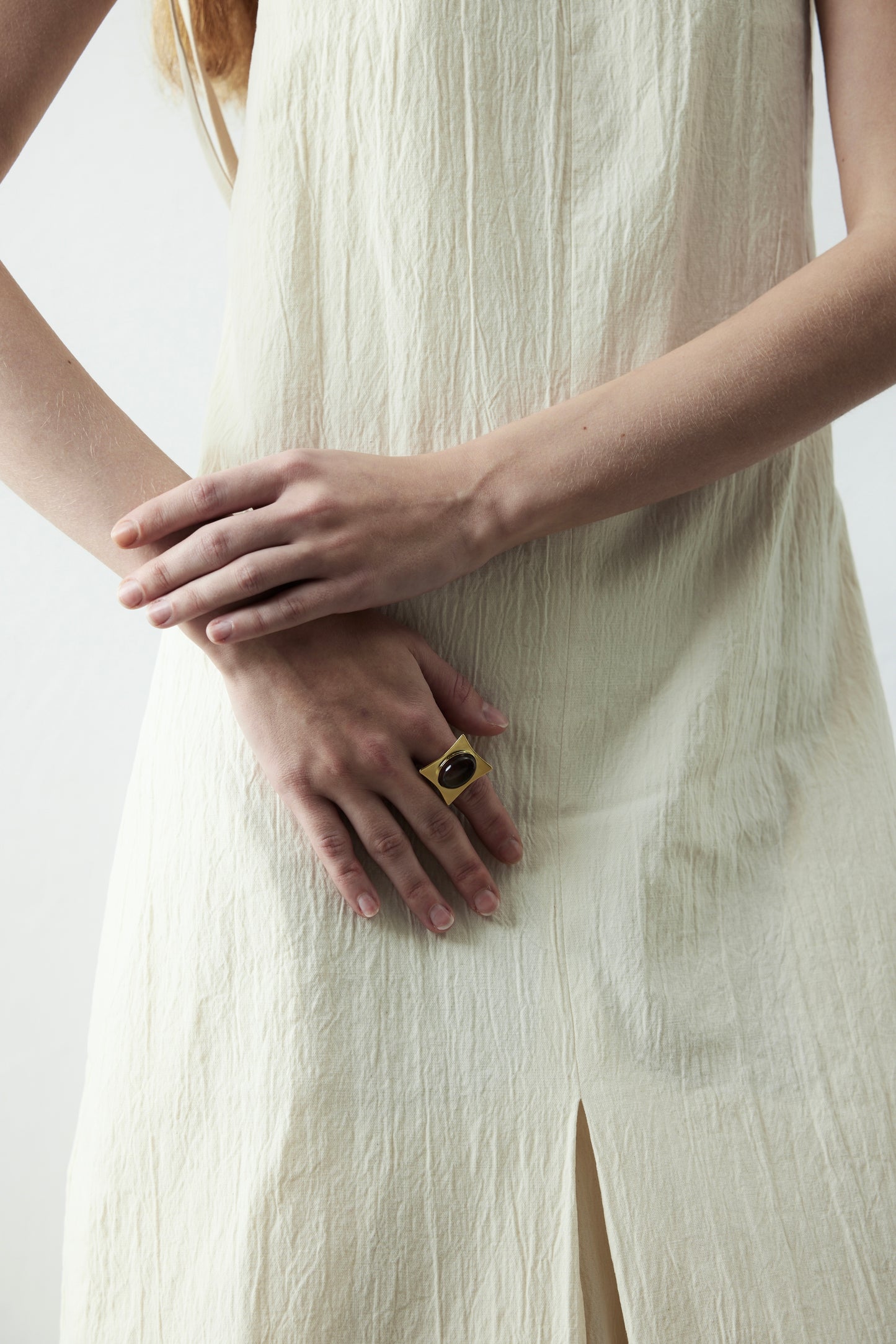 Brown Agate Statement Ring