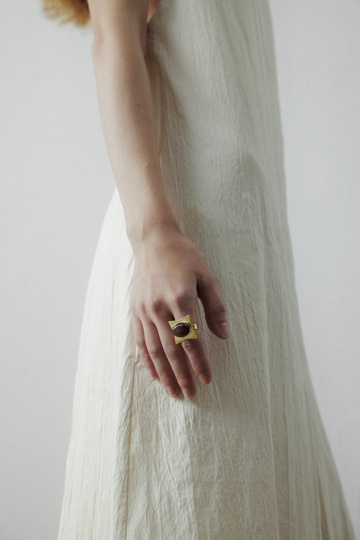 Brown Agate Statement Ring