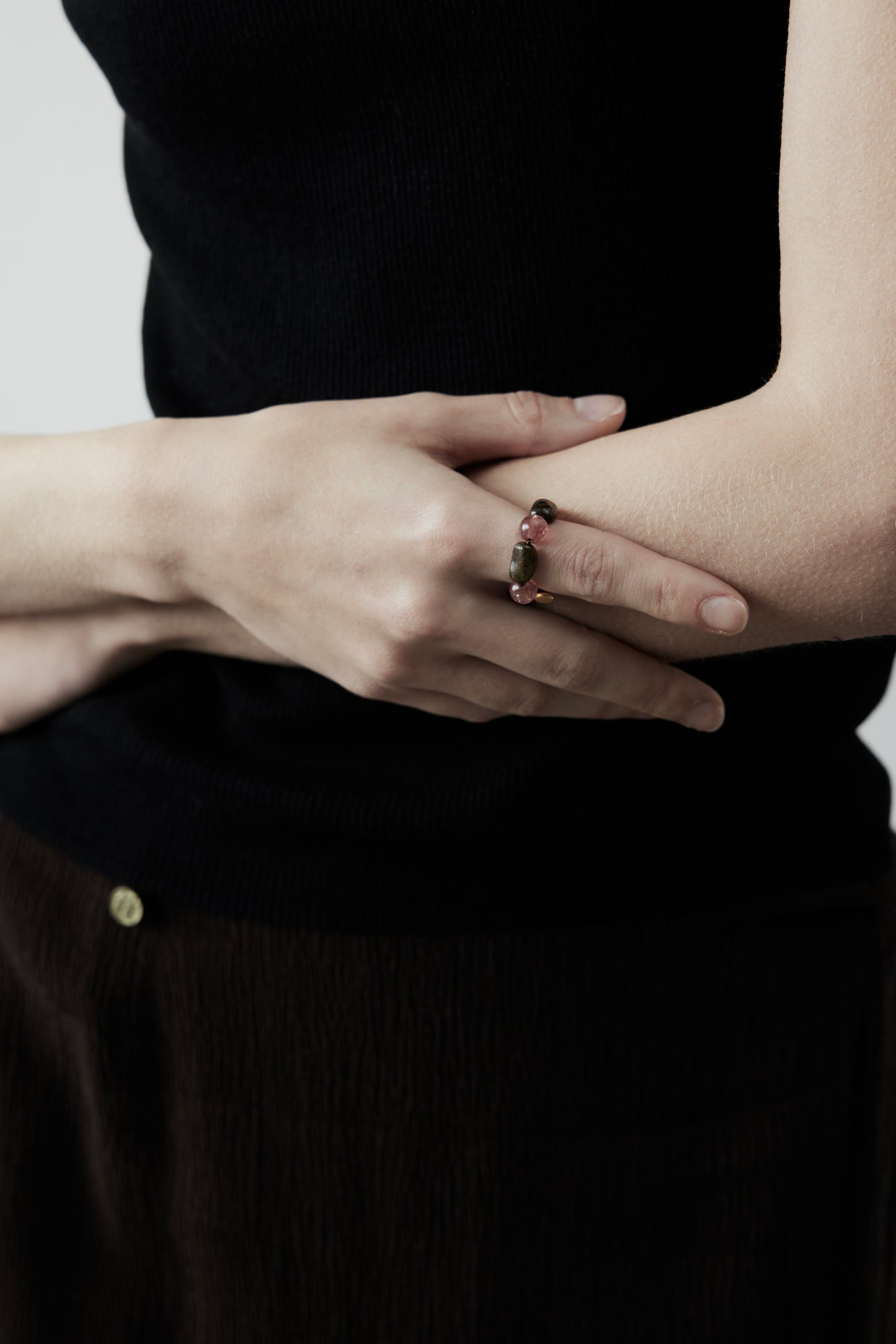Strawberry Quartz Beaded Ring