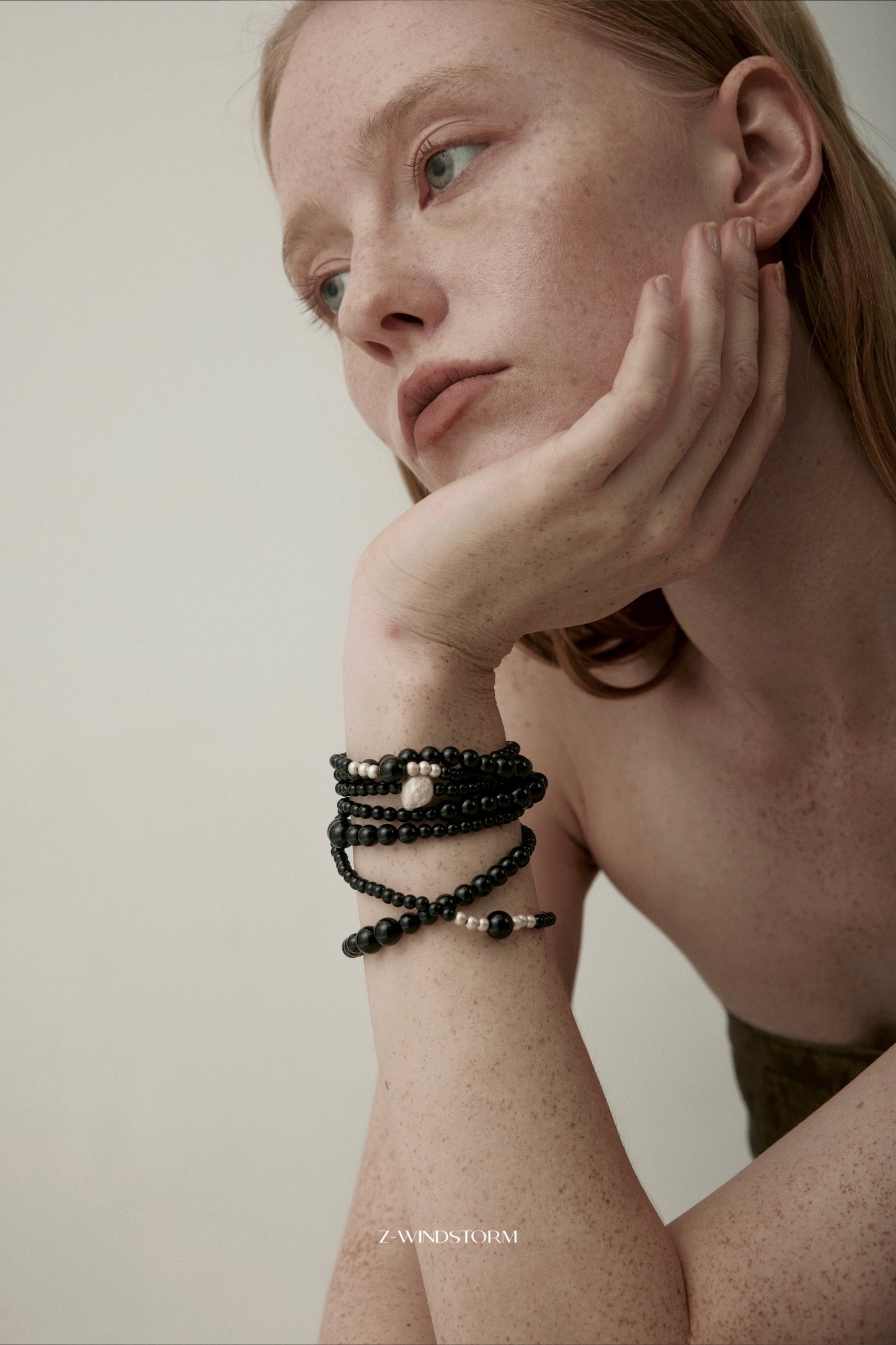 Versatile Long Black Agate Beaded Necklace