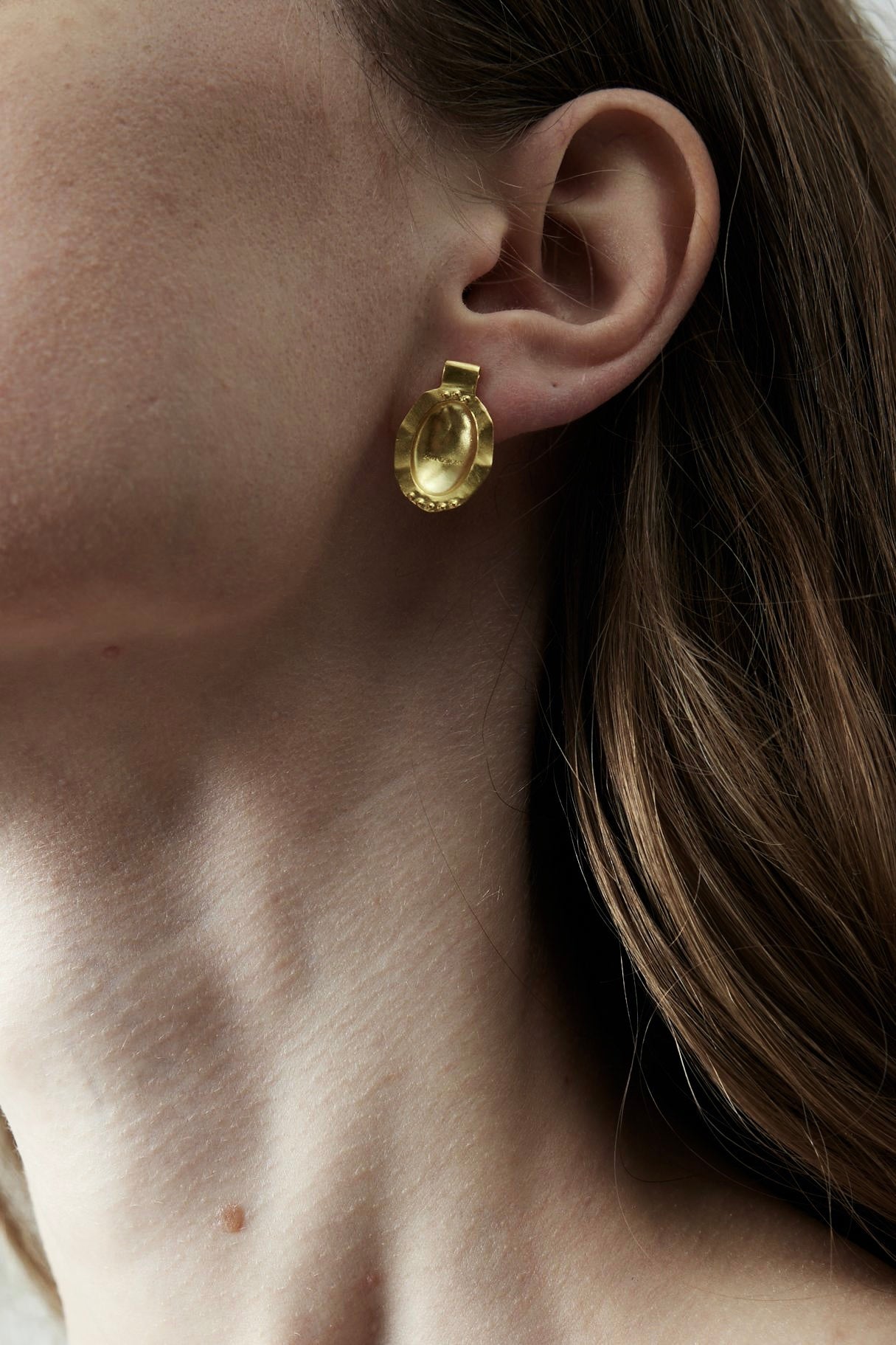 Oval Gold Vermeil Stud Earrings