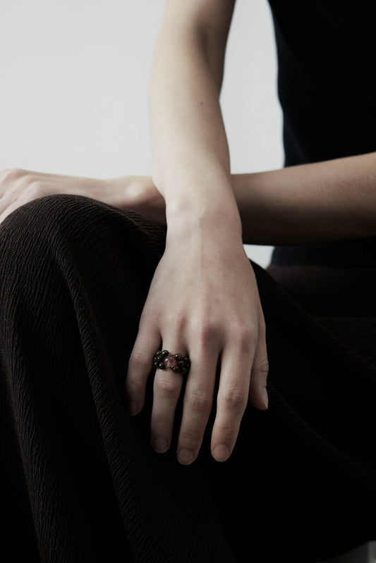 Gemstone Beaded Statement Ring