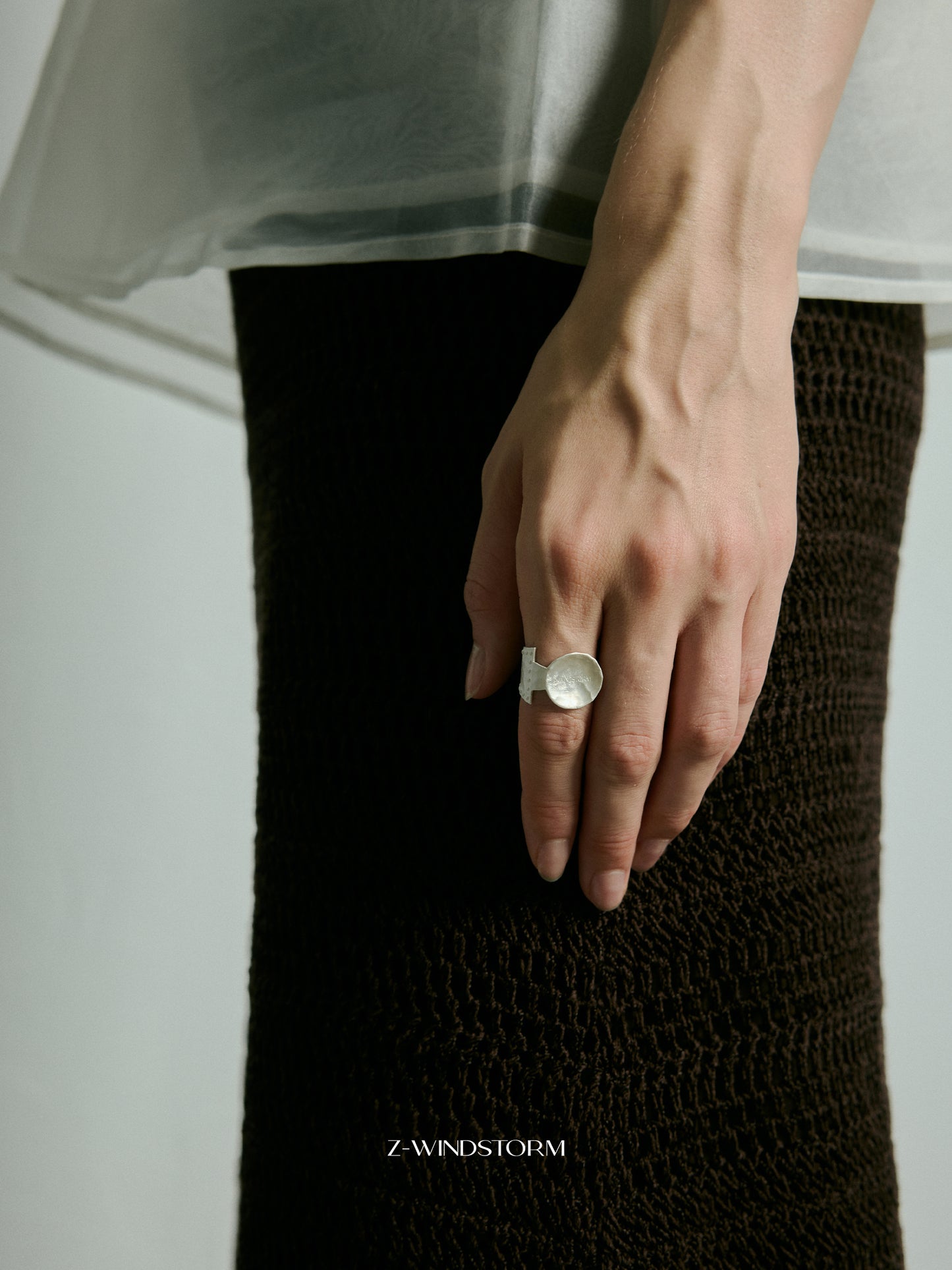 Round Signet Open Ring