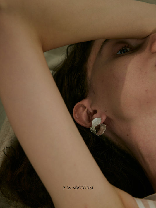 Sculptural Medium Hoop Earrings