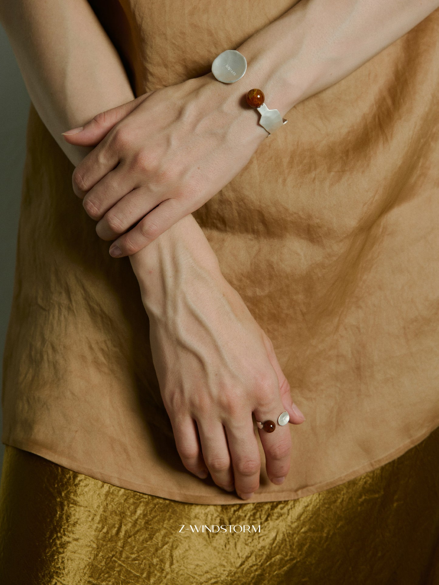 Red Spinel Gemstone Open Cuff Bracelet