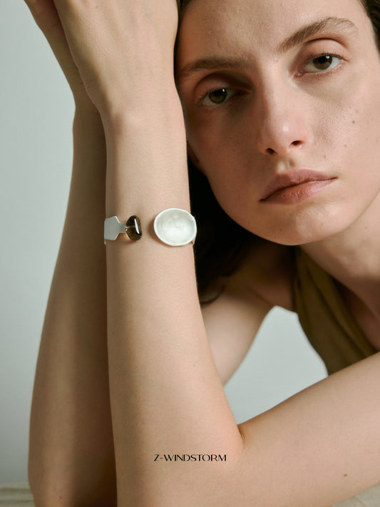 Red Spinel Gemstone Open Cuff Bracelet