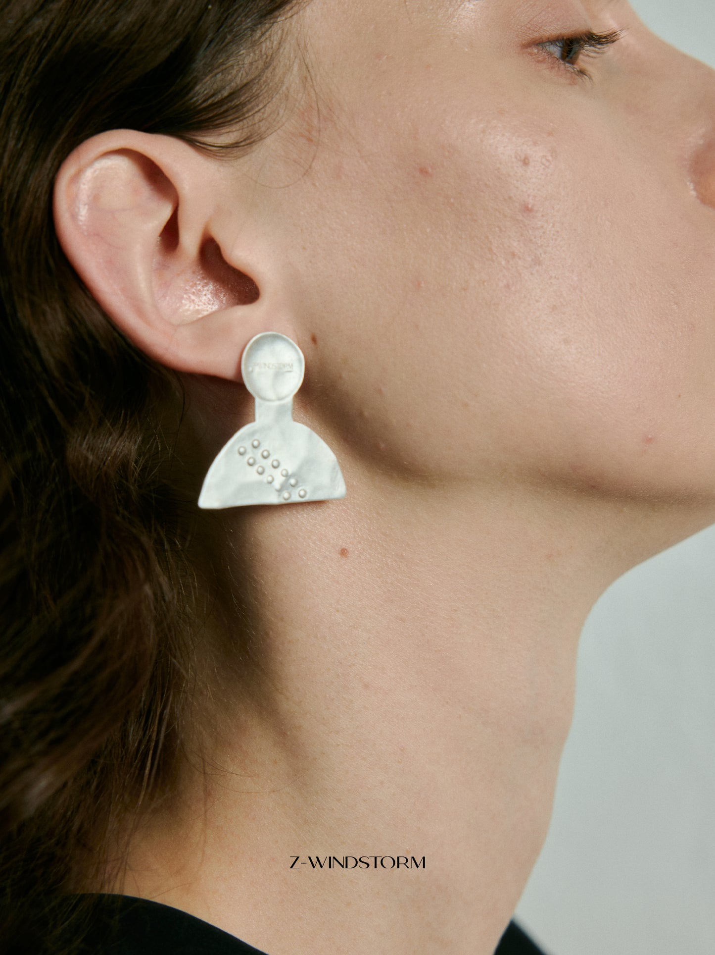 Semi Circular Stud Earrings
