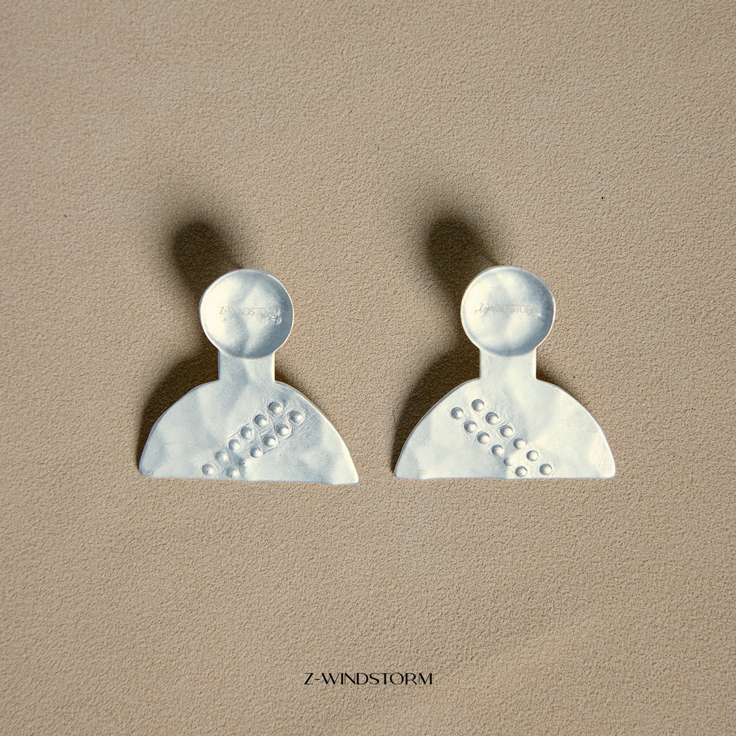 Semi Circular Stud Earrings