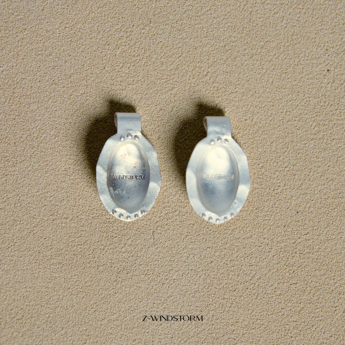 Oval Silver Stud Earrings