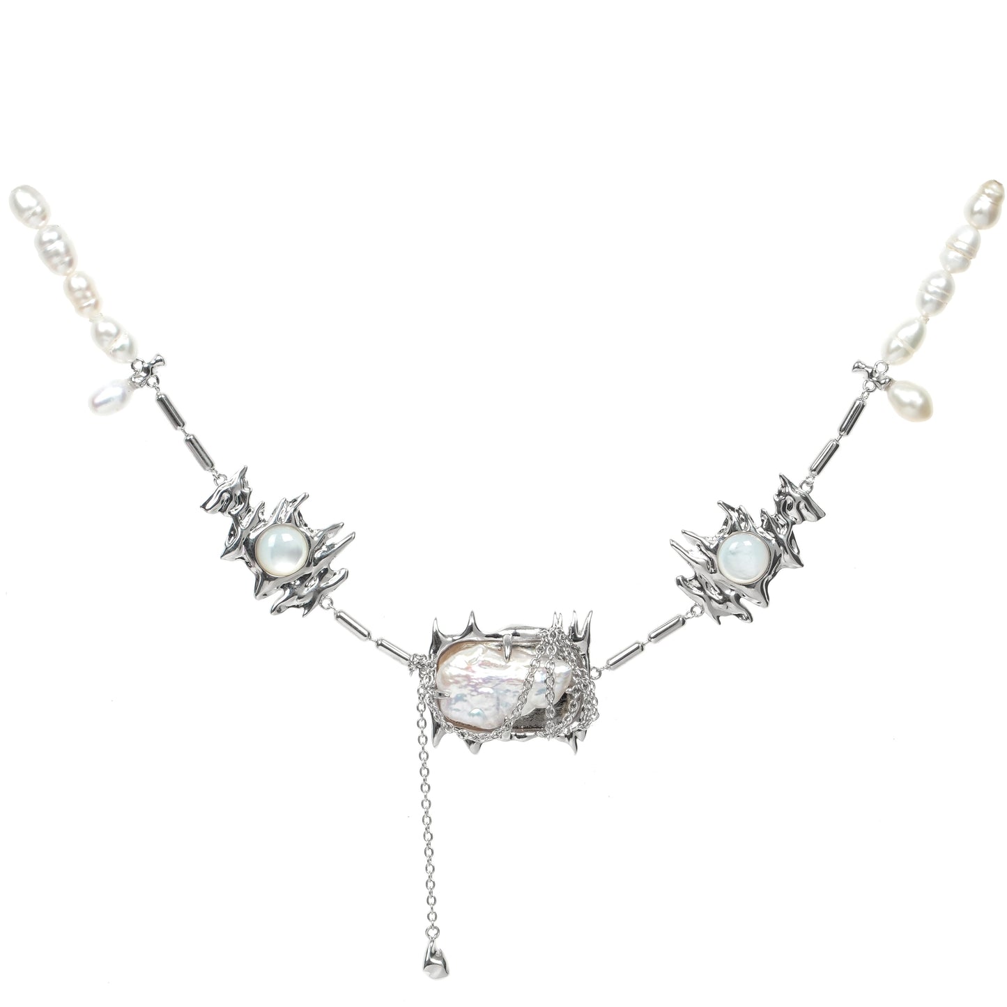 Square Baroque Pearl Necklace