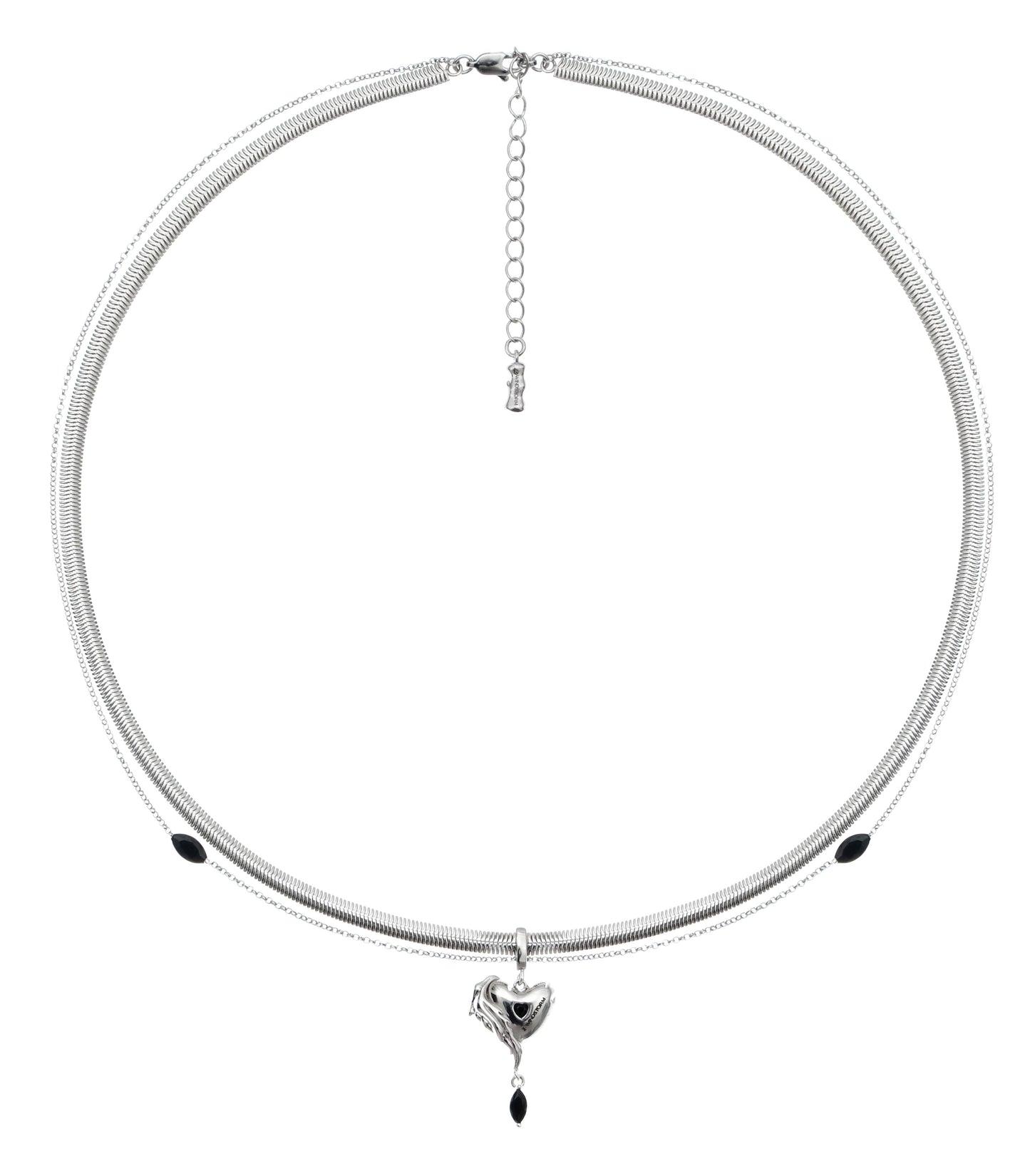 Puffy Heart Pendant Necklace Set