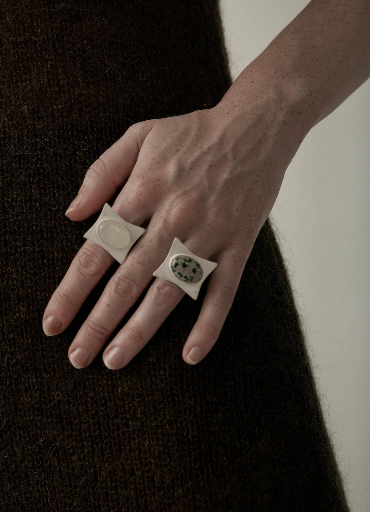 Adjustable Agate Statement Ring