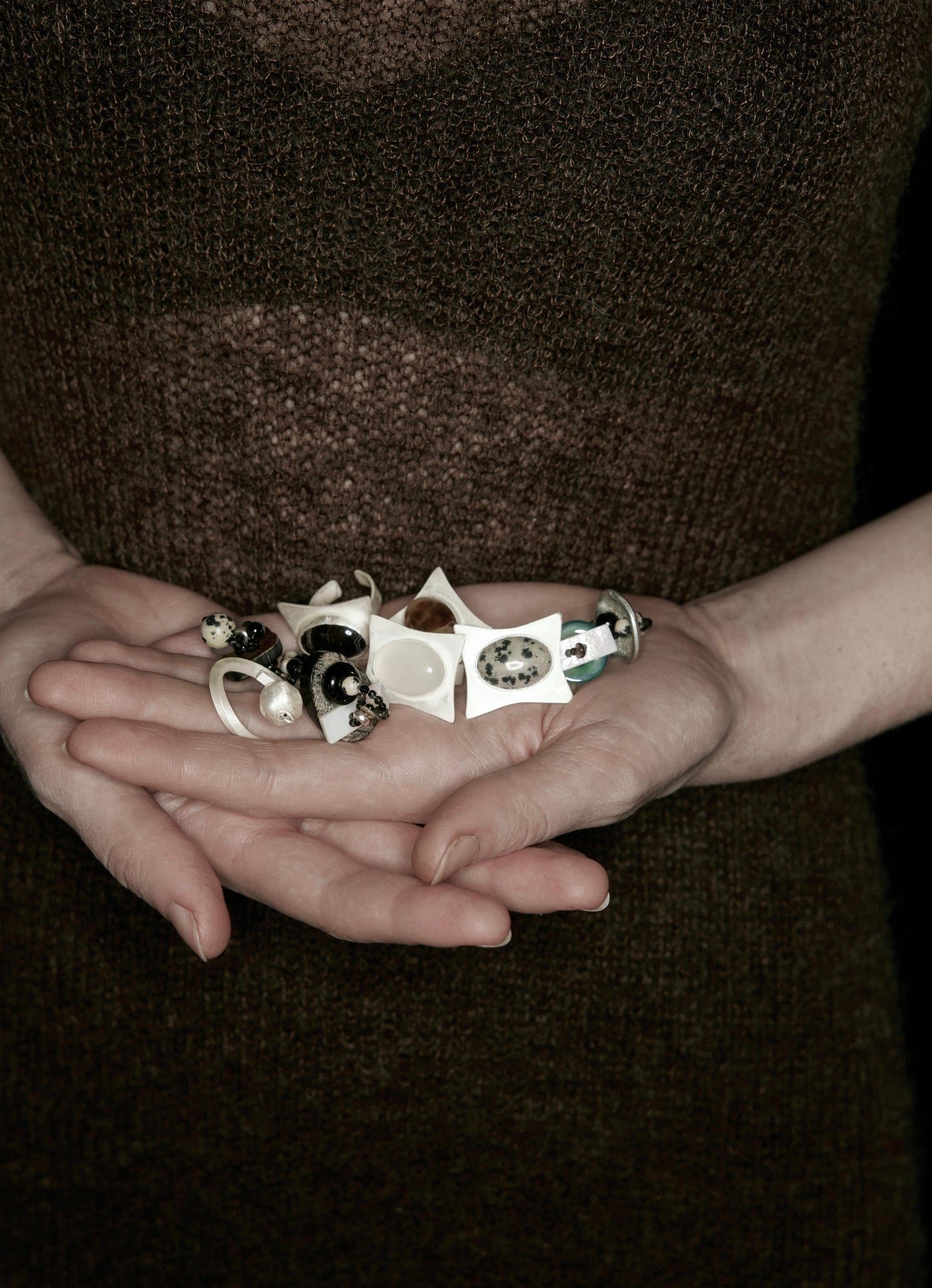 Adjustable Agate Statement Ring