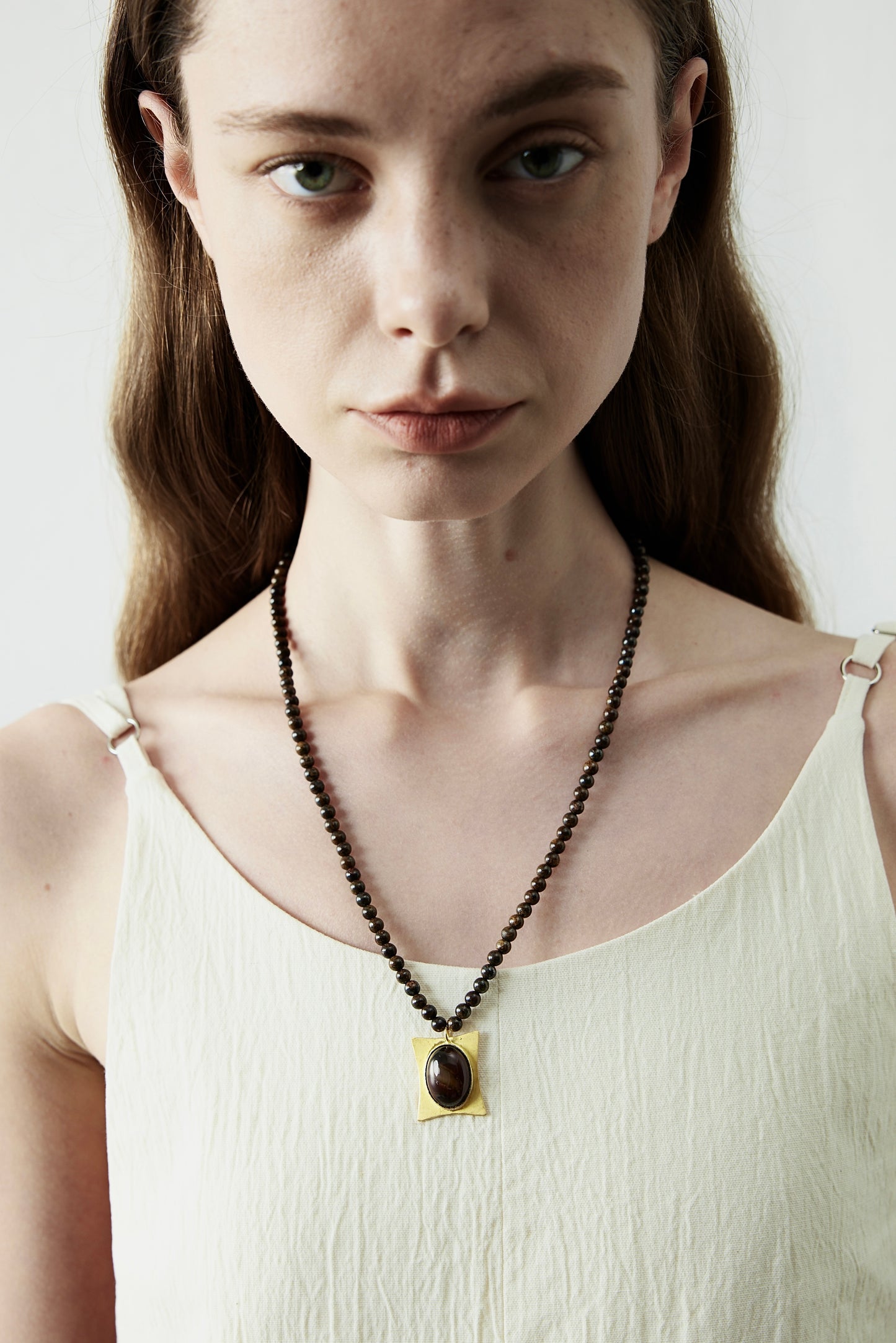 Agate Pendant Beaded Necklace