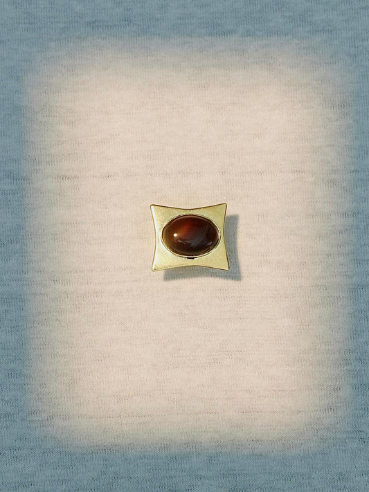 Brown Agate Statement Ring