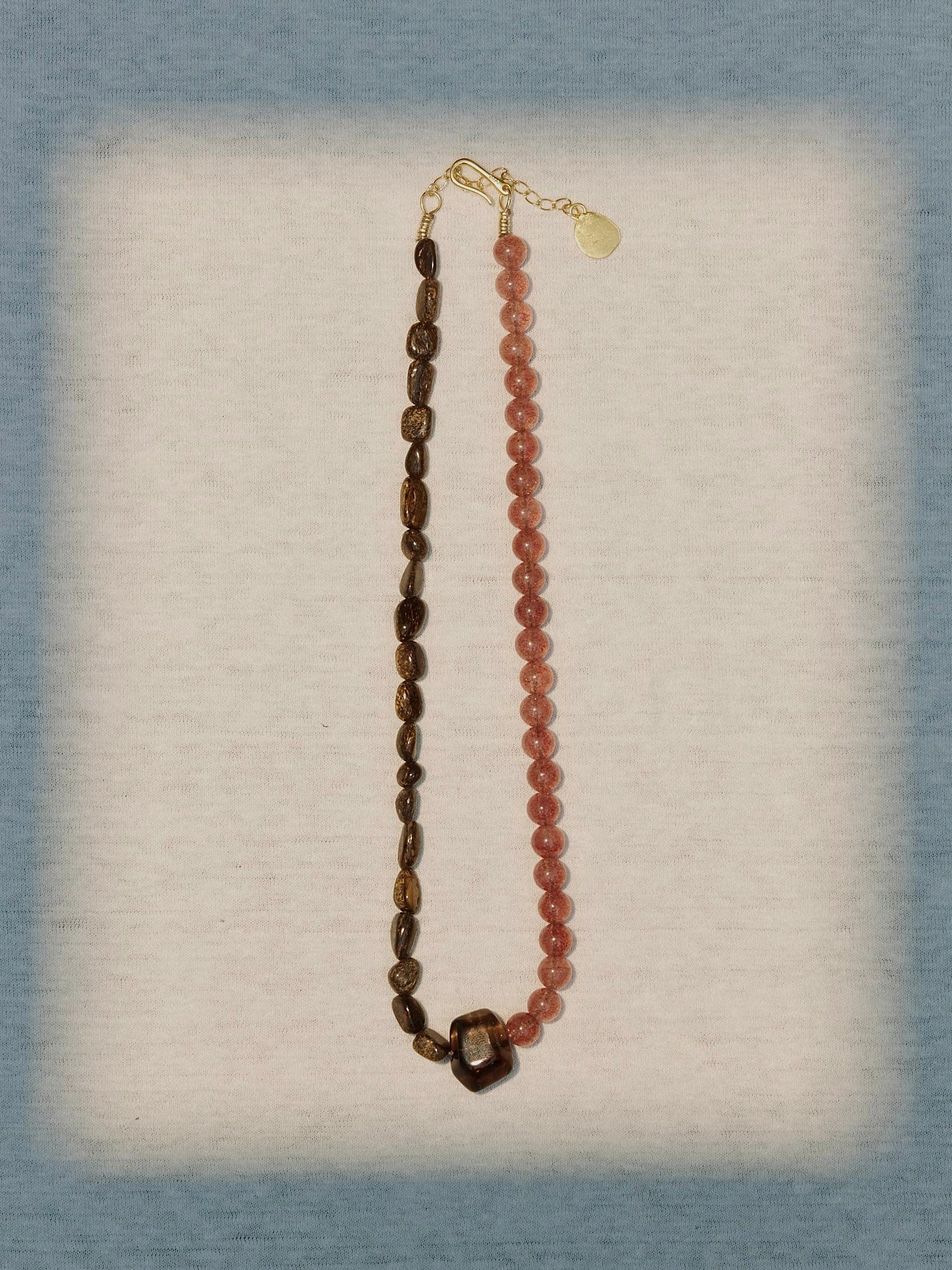 Strawberry Quartz Beaded Necklace