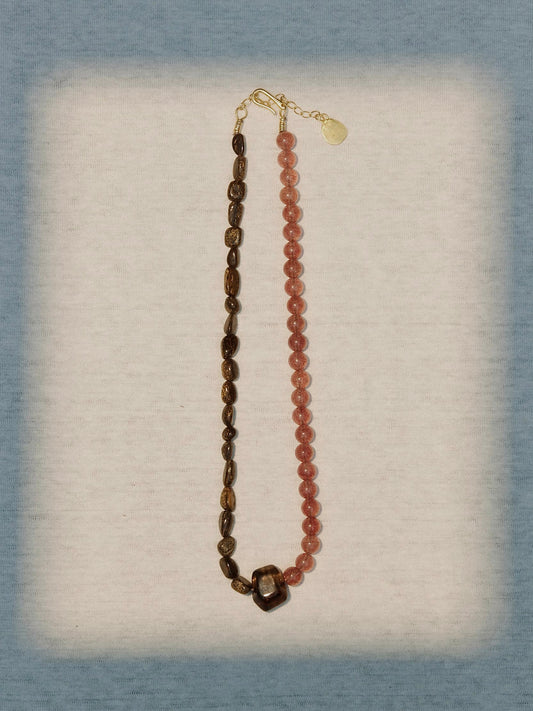 Strawberry Quartz Beaded Necklace