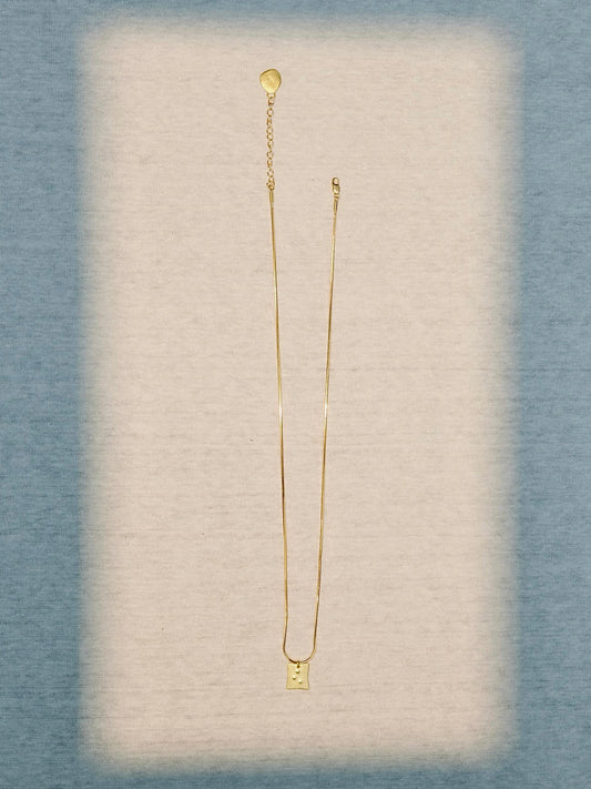 Square Pendant Snake Chain Necklace