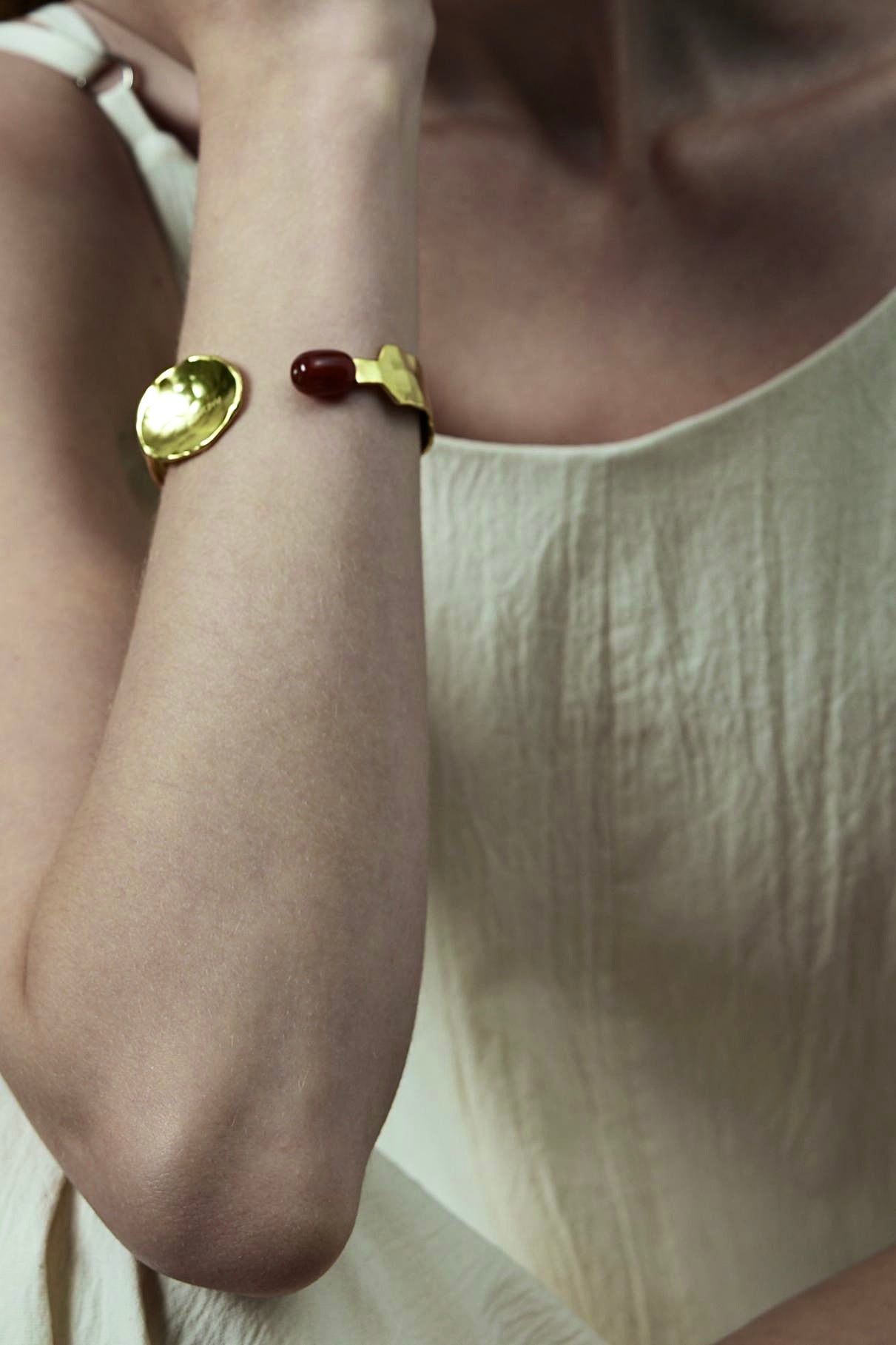 Cornelian Open Cuff Bracelet