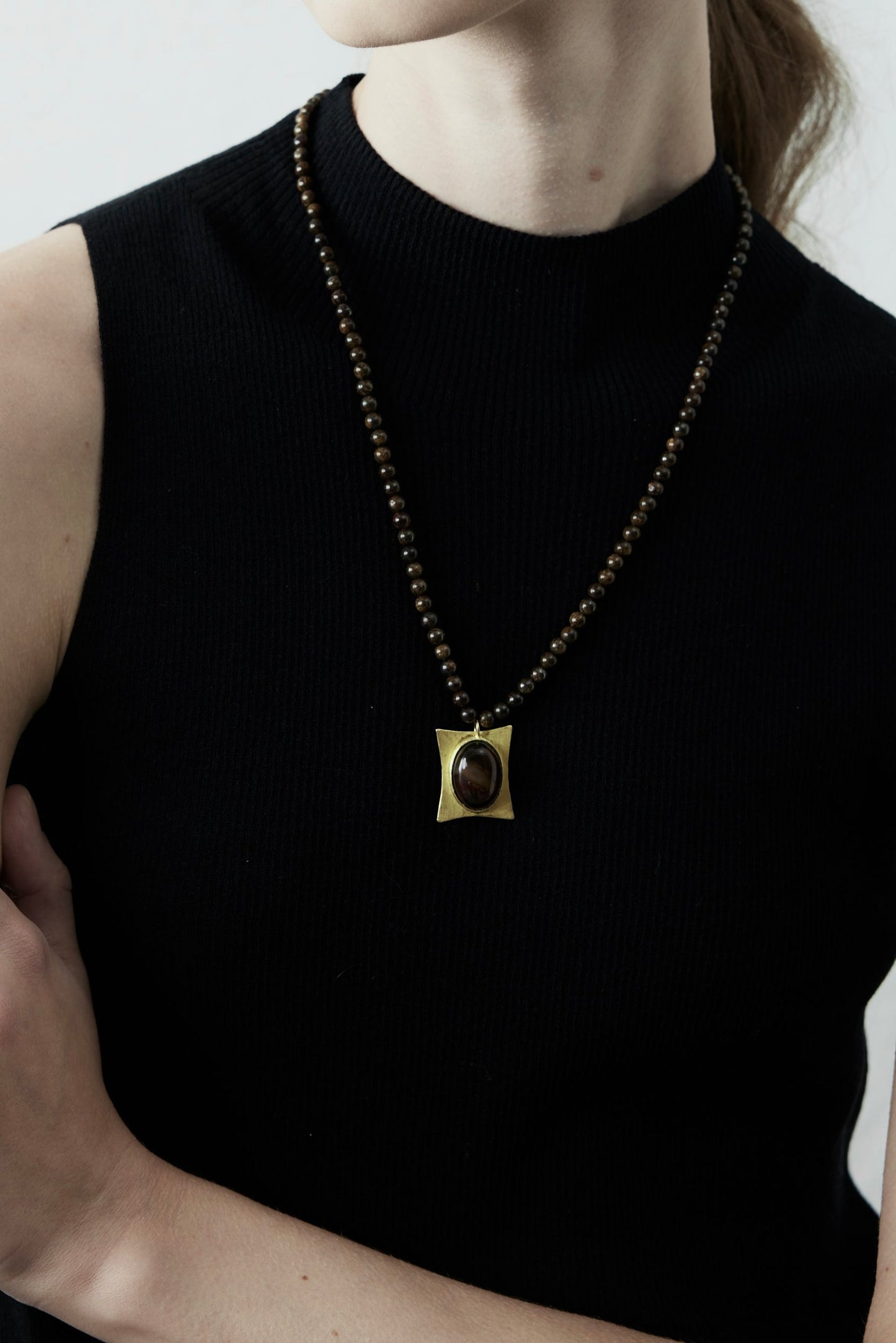 Agate Pendant Beaded Necklace
