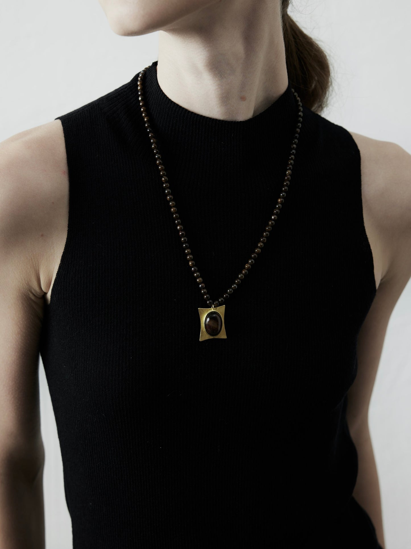 Agate Pendant Beaded Necklace