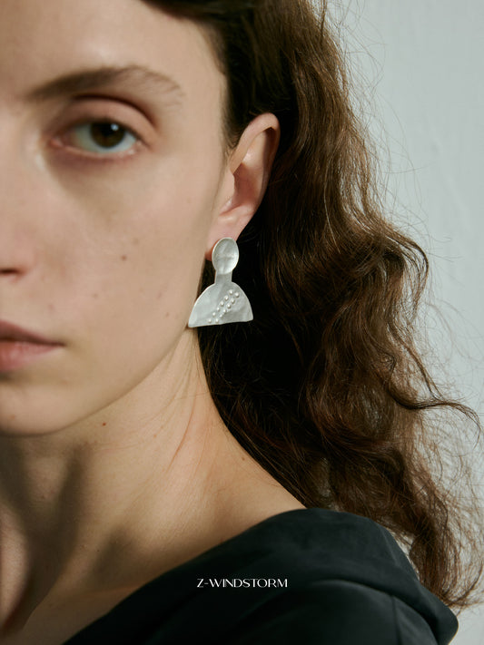 Semi Circular Stud Earrings