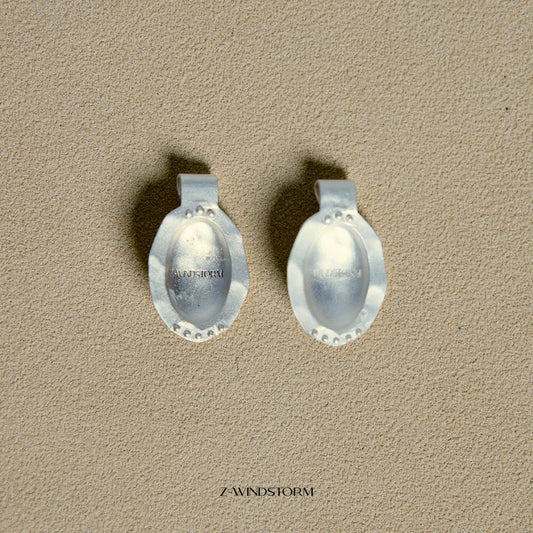 Oval Silver Stud Earrings