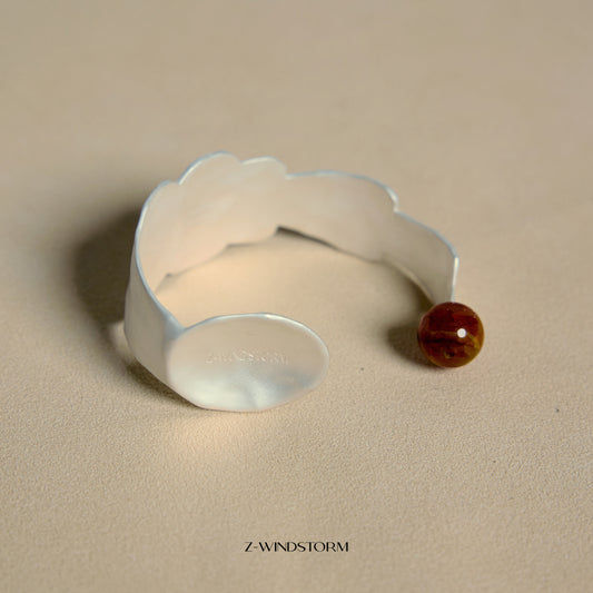 Red Spinel Gemstone Open Cuff Bracelet